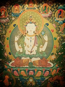 観音菩薩のタンカ、チベット-
